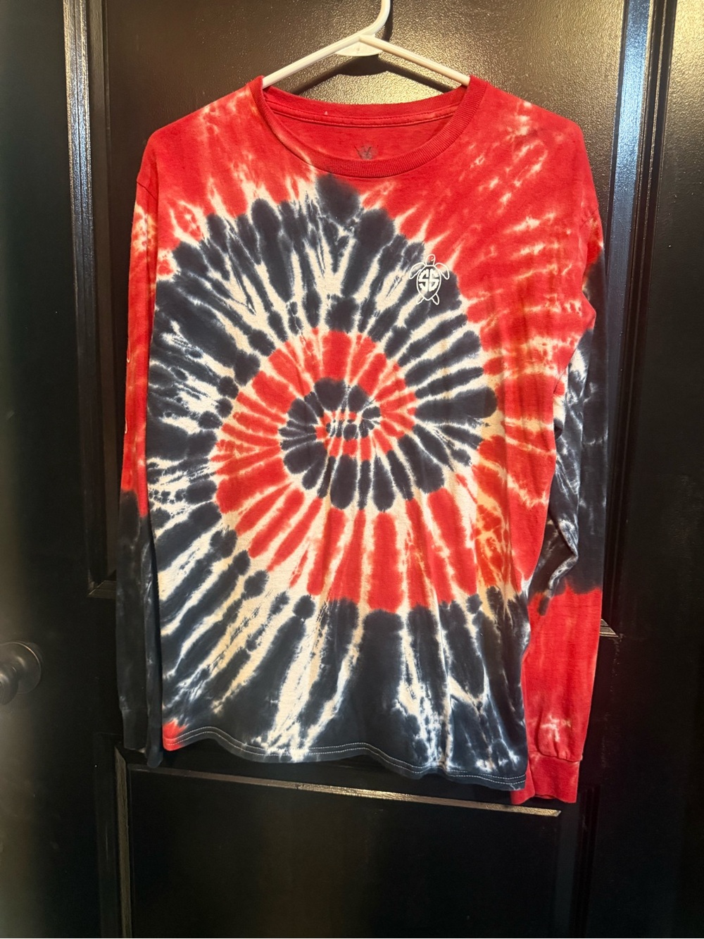 Simply Southern Kids Long-Sleeve Spiral Tie-Dye Tee - Red, Navy & White
